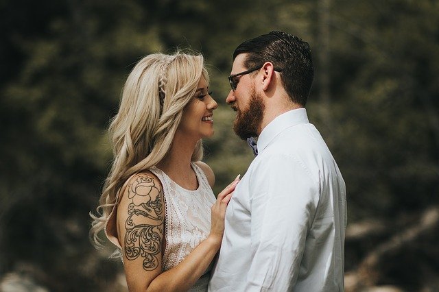 woman and guy with beard