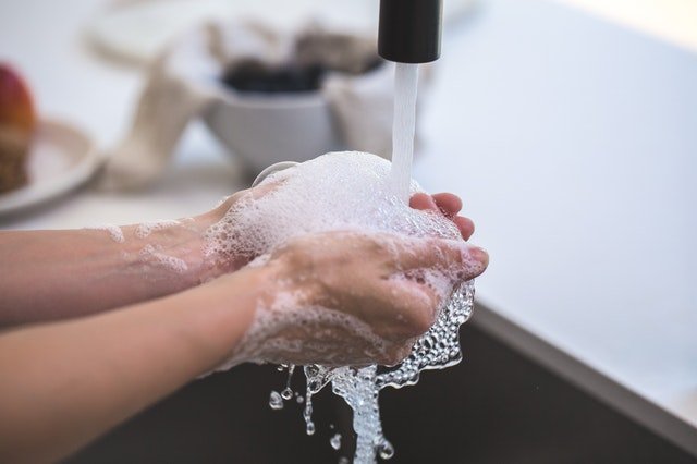 soap lather on hands