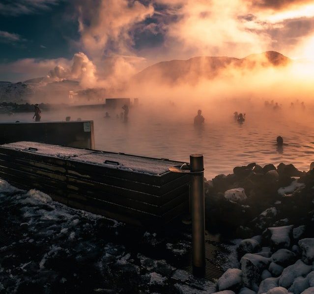 people in hot spring